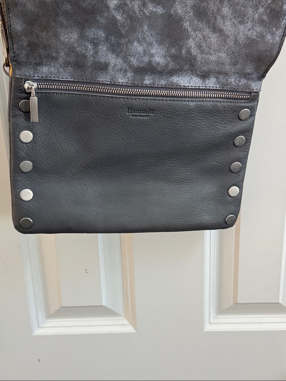 Hammitt Gray Suede Leather Diagonal Flap Crossbody, Multi Option - Picture 11 of 11